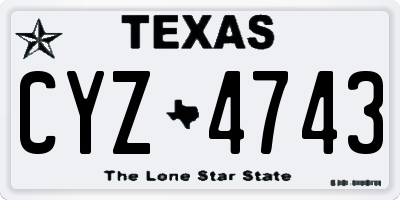 TX license plate CYZ4743