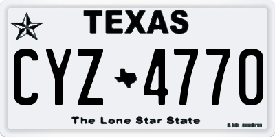 TX license plate CYZ4770