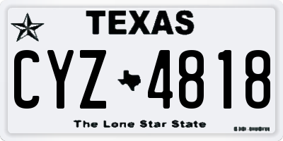 TX license plate CYZ4818