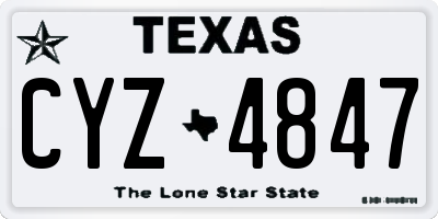 TX license plate CYZ4847