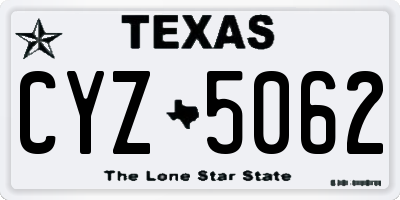 TX license plate CYZ5062