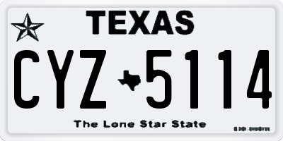 TX license plate CYZ5114