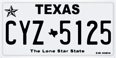 TX license plate CYZ5125