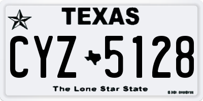 TX license plate CYZ5128
