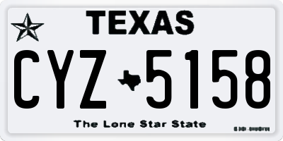 TX license plate CYZ5158