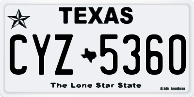 TX license plate CYZ5360