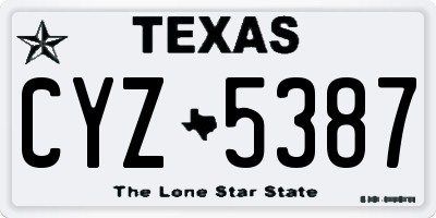 TX license plate CYZ5387