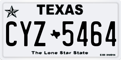 TX license plate CYZ5464