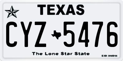 TX license plate CYZ5476