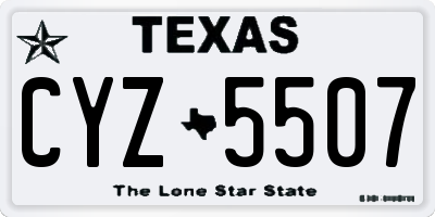 TX license plate CYZ5507