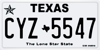 TX license plate CYZ5547