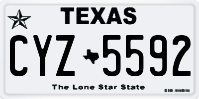 TX license plate CYZ5592