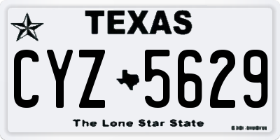 TX license plate CYZ5629