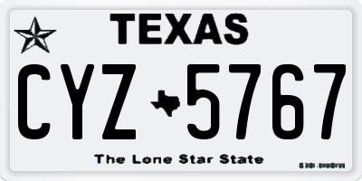 TX license plate CYZ5767