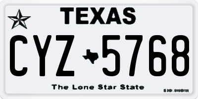 TX license plate CYZ5768