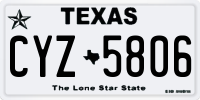 TX license plate CYZ5806
