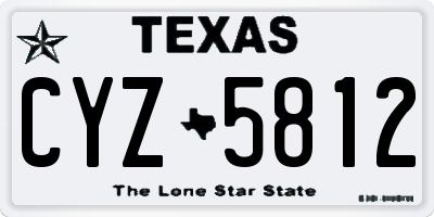 TX license plate CYZ5812