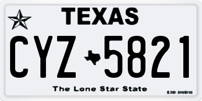 TX license plate CYZ5821