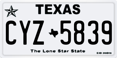 TX license plate CYZ5839