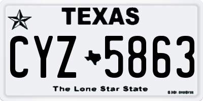 TX license plate CYZ5863