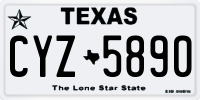 TX license plate CYZ5890