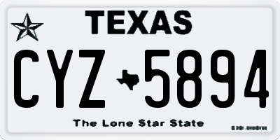TX license plate CYZ5894