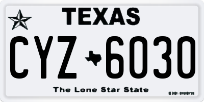 TX license plate CYZ6030