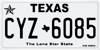 TX license plate CYZ6085