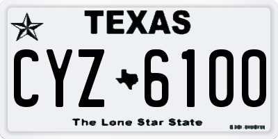 TX license plate CYZ6100