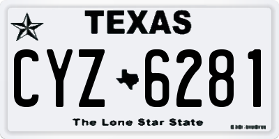 TX license plate CYZ6281