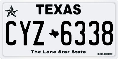 TX license plate CYZ6338