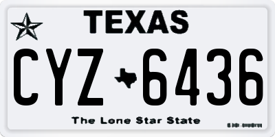 TX license plate CYZ6436