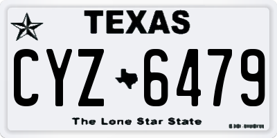TX license plate CYZ6479