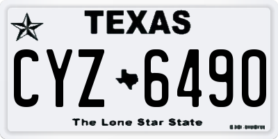 TX license plate CYZ6490