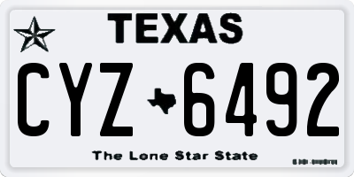 TX license plate CYZ6492