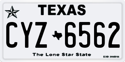 TX license plate CYZ6562