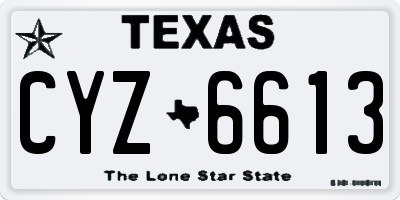 TX license plate CYZ6613
