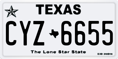 TX license plate CYZ6655