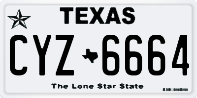 TX license plate CYZ6664