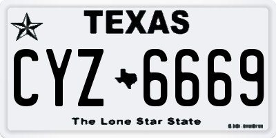 TX license plate CYZ6669