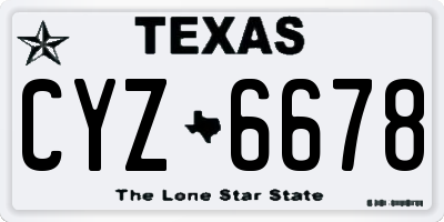 TX license plate CYZ6678