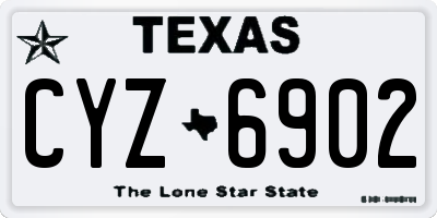 TX license plate CYZ6902