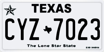 TX license plate CYZ7023