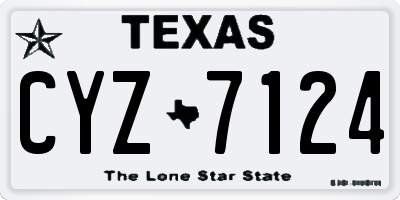 TX license plate CYZ7124