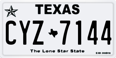 TX license plate CYZ7144