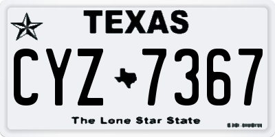TX license plate CYZ7367