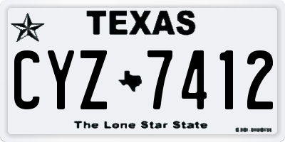 TX license plate CYZ7412