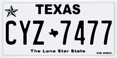 TX license plate CYZ7477