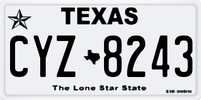 TX license plate CYZ8243