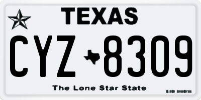 TX license plate CYZ8309